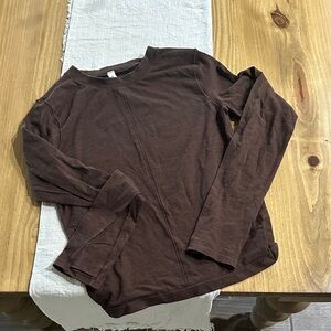 Brown Long Sleeve Workout Shirt